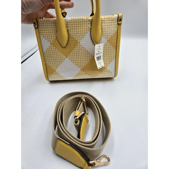 Msrp $498 MICHAEL‎ KORS MIRELLA XS MINI SHOPPERCROSSBODY SEQUINS BAG YELLOW